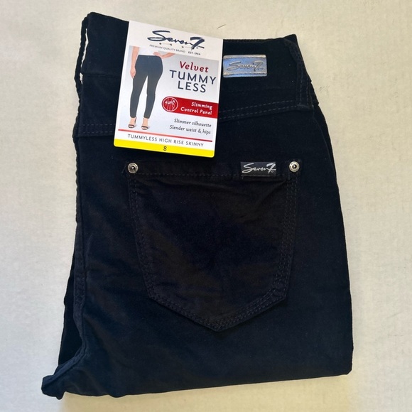 Velvet Seven7 tummy-less high rise black skinny pants NWT Sz-8. N11 - Picture 1 of 8